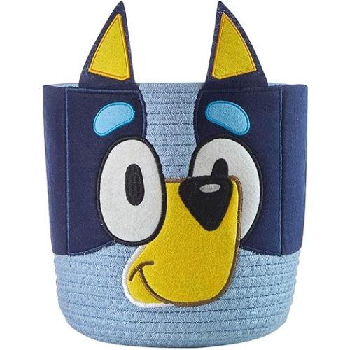 Idea Nuova Bluey Figural Rope Storage Basket,10" H x 10" W, Decorative and Functional Organizer for Kids Room or Nursery