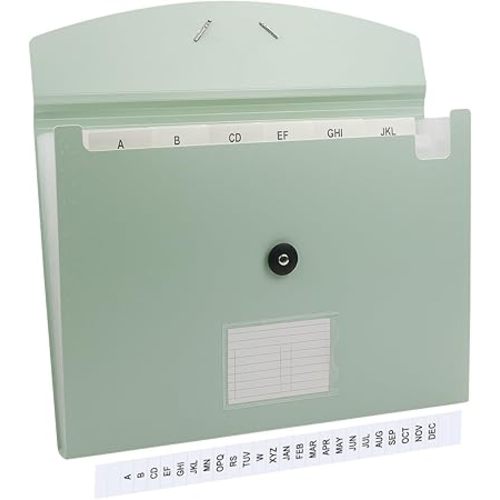 Green Expandable File Folders, Expanding Receipt Organizer, Accordion Folder File Folders, Important Document Organizer​, Accordion Folder for Office/School