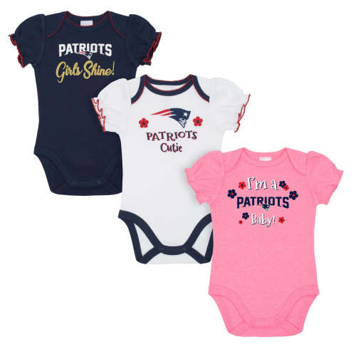 3-Pack Baby Girls New England Patriots Short Sleeve Bodysuits – Gerber Childrenswear