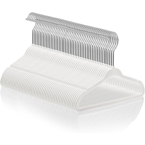 Casafield 50 Velvet Baby Hangers - 11" Size for Infant & Toddler Clothes - Ivory