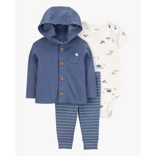 Baby Barn Print 3-Piece Cardigan Set - Navy/White - Carter's | Carter's