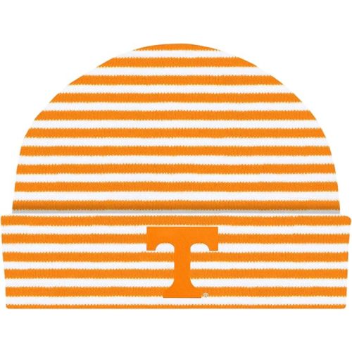 College Baby NCAA Officially Licensed Striped Knit Cap - Tennessee Volunteers Logo, Tennessee Orange/White, Newborn 0-3 Months
