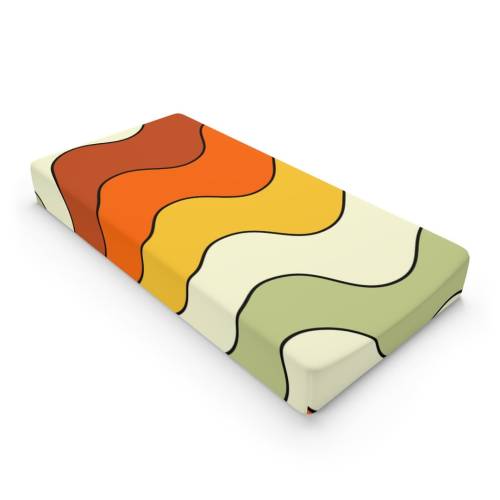 Baby Changing Pad Cover Retro 70&#39;s Baby Nursery Decor, Groovy, Trippy, Hippie, Mid Mod, Mid Century Modern MCM