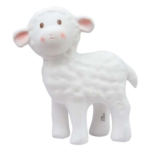 Bahbah the Lamb Organic Natural Rubber Teether, Rattle & Bath Toy