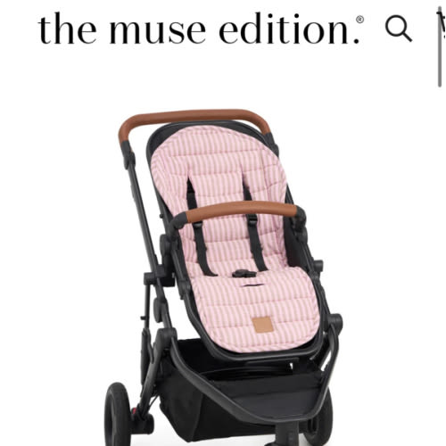 Mocha Stripe Universal Linen Pram Liner