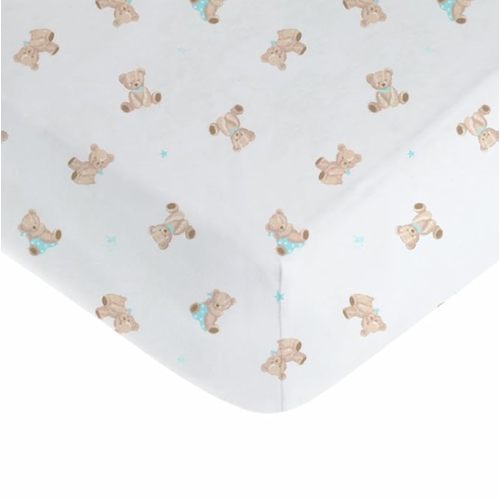 American Baby Company 100% Natural Cotton Fitted Crib Sheet 52" x 28" - Soft, Breathable, Hypoallergenic & Gentle Toddler Bed Sheet, Bear, Neutral for Boys & Girls