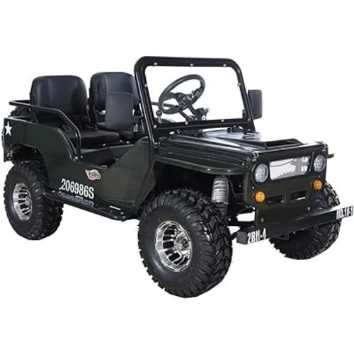 X-PRO Ranger 125 125cc Go Kart with 3-Speed Semi-Automatic Transmission w/Reverse, Big 18" Aluminium Rim Wheels!(Army Green)