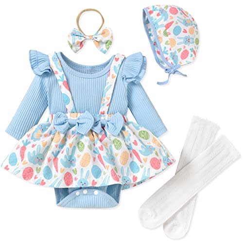 Unutiylo Preemie Newborn Baby Girl Clothes Romper Suspender Dress Fall Winter Outfits Ruffle Long Sleeve Jumpsuit