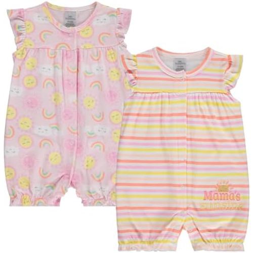 Cudlie 2-Pack Baby Girl Rompers – Soft Cotton, Everyday Comfort