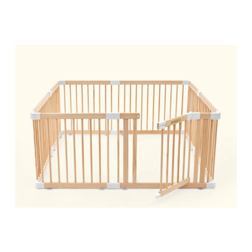 HARPPA Grovi Wooden Baby Gate Playpen | Non-Toxic Foldable DIY Adjustable Play Yard for Infants & Toddlers – Natural Finish Baby Fence for Small & Large Spaces