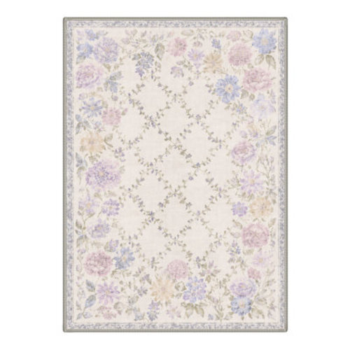 August Grove® Machine Washable Floral Ivory Hallway Runner With Non-Slip Backing | Wayfair