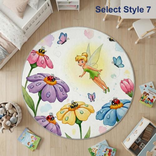 Fairy & Pop Star Nursery Rug, Pink Pilot / Safari Mat, Kids Playroom Carpet