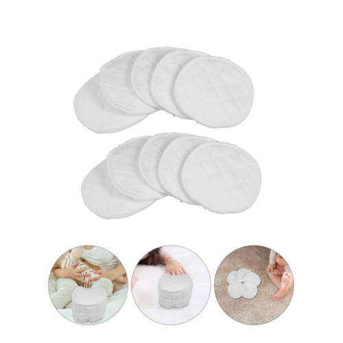 QZS Reusable Soft Feeding Pads,12Pcs White Breathable Breast Pads for Leaking Milk,3.9x3.9In Nursing Breastfeeding Essentials for Leakproof(6 Layers)