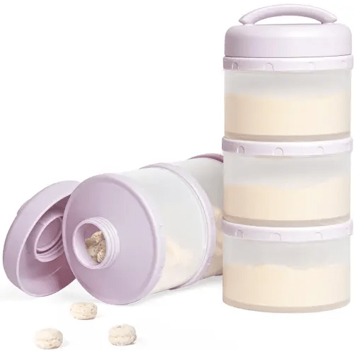 Termichy Stackable Formula Dispenser Portable Milk Powder Container, 2 Pack, Light Purple