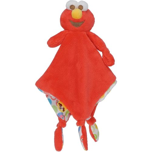Kids Preferred Sesame Street Elmo Blanky Made of Soft Material with Knotted Corners and Pacifer Loop for Babies and Infants