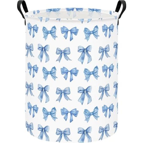 Bowknot Storage Bin Foldable Nursery Organizer Basket