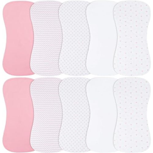 10-Pack Burp Cloths for Baby Boys and Girls - Organic Baby Burp Cloth,Baby Washcloths, Burp Rags, Large Neutral Burp Clothes for Newborn