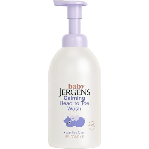 Jergens Baby Calming Head to Toe Foaming Wash, Baby Shampoo and Body Wash, Baby Shampoo Tear Free, Kids Foaming Body Wash, 18 Fl Oz