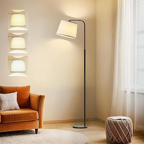 AKASUKI Floor Lamp for Living Room with 3 Color Temperatures, Foot Switch Standing Lamps for Living Room, Bedroom, Office, Arc Mordern Floor Lamp with 9W LED Bulb Included