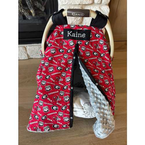 Baby Car Seat Covers - Georgia Bulldogs Team Sport Baby Carseat Cover - Baby - Shower Gift