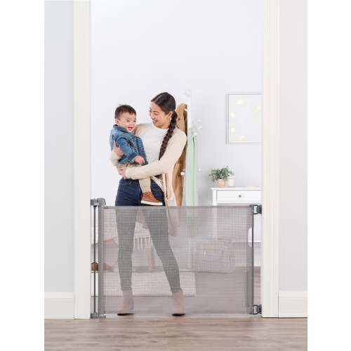 Regalo Mesh Retractable 50-in x 30-in Hardware Mounted Gray Plastic Safety Gate