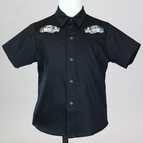 Boy's Embroidered Hot Rods Western Top