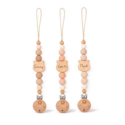 JBØRN Bear Pacifier Clip | Personalized