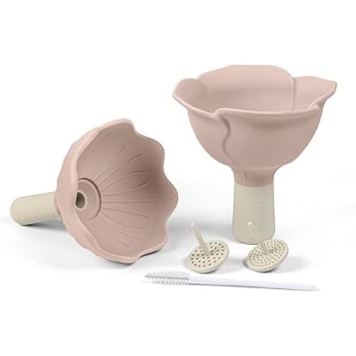 Haakaa Silicone Flower Funnel Set – Dual-Size Silicone Funnels for Kitchen Use, Small Funnels for Filling Bottles, Compatible with Haakaa Pouches