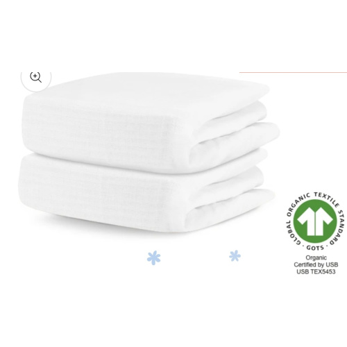 Breathable, Organic Cotton Sheets (2-pack) - Standard / White & White