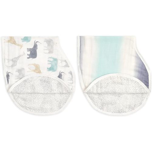 aden + anais Silky Soft Bamboo Viscose Burpy Bib – Multi-Use, Absorbent 4-Layer Burp Cloth and Full-Coverage Snap-Closure Baby Bib in One, Lap-Shoulder Drool Cloth, 22.5” X 11”, 2-Pack, Expedition
