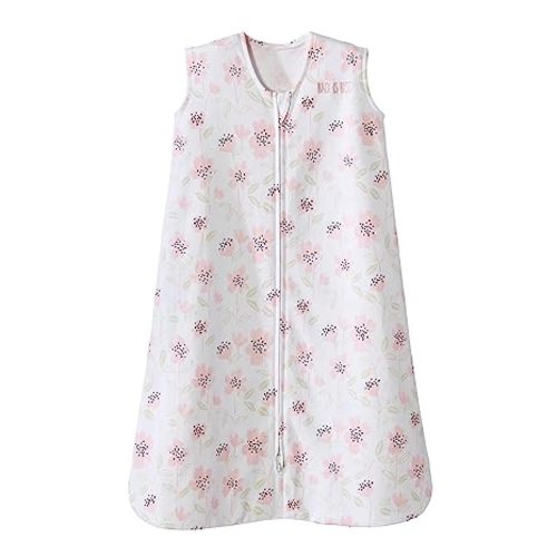 HALO SleepSack, 100% Cotton Wearable Blanket, Swaddle Transition Sleeping Bag, TOG 0.5, Wildflower Blush, Large