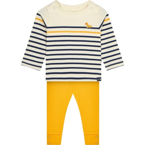 Baby Chick Breton Cotton Top & Leggings Set, 0-3M, Yellow