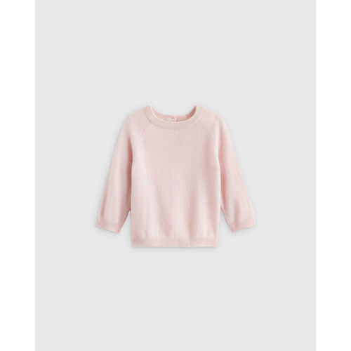 Mongolian Cashmere Crewneck Sweater - Baby in Minimal Pink