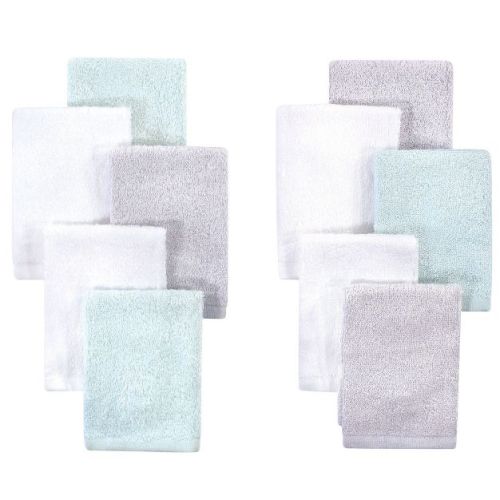 Little Treasure Baby Unisex Rayon from Bamboo Luxurious Washcloths, Mint Gray, One Size