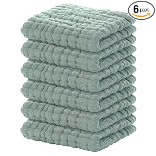 Muslin Baby Washcloths (Dark Green)