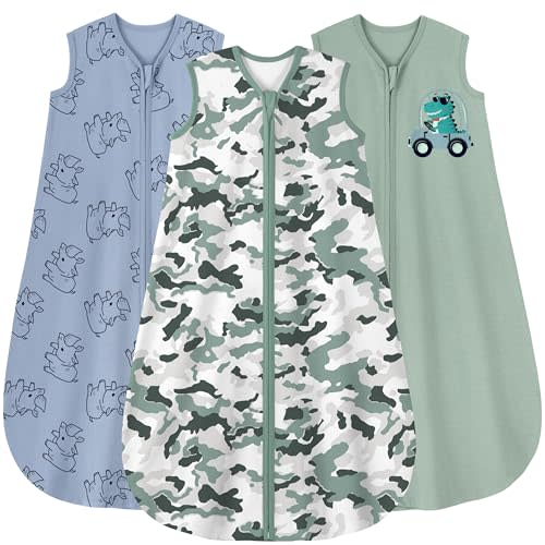 Yoofoss Baby Sleep Sack 0-6 Months Wearable Blanket for Babies 100% Organic Cotton 2-Way Zipper TOG 0.5 Toddler Sleeping Sack 3 Pack, Comfy Lightweight Sleep Sacks