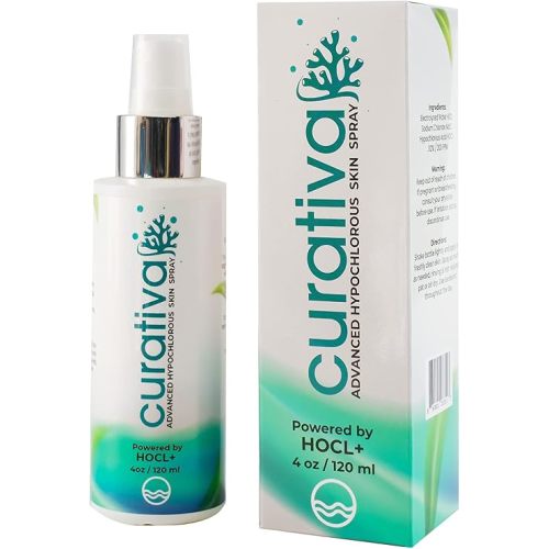 Curativa Bay 0.02% Hypochlorous Skin Spray – 4 oz – Organic, Vegan, Hypoallergenic Ingredients – Made in USA