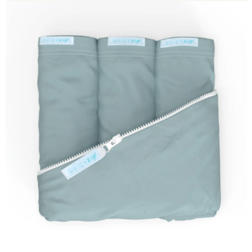 QuickZip Crib Zip Sheet Starter Pack
3- Pack Dust Blue