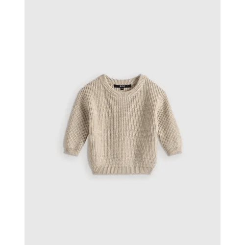 100% Organic Cotton Fisherman Tunic Sweater in Speckled Beige