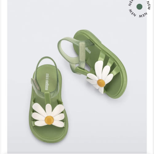Hip Bloom Sandal in Green for Babies | Mini Melissa Shoes US