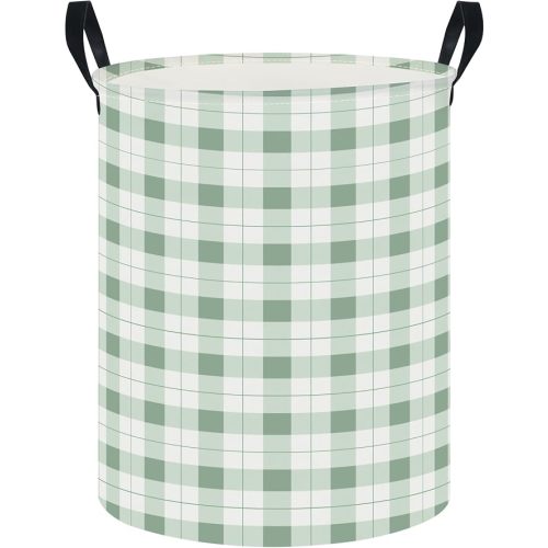 CLOCOR Laundry Basket, Waterproof Fabric Storage Container, Room Decor, Gift Basket(Pink Grid)