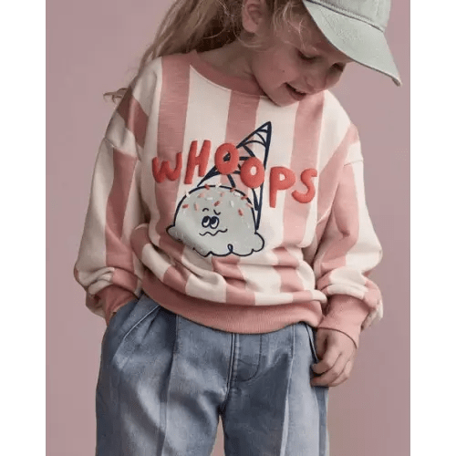 'Whoops' Striped Ice Cream Dolman-Sleeve Sweatshirt - Peach - Otter Avenue | Carter's