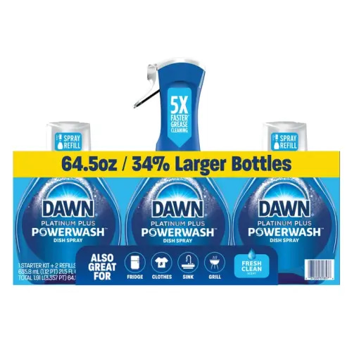 Dawn Platinum Plus Powerwash Dish Soap Spray, Fresh Clean, 1 Starter Kit + 2 Refills | Costco