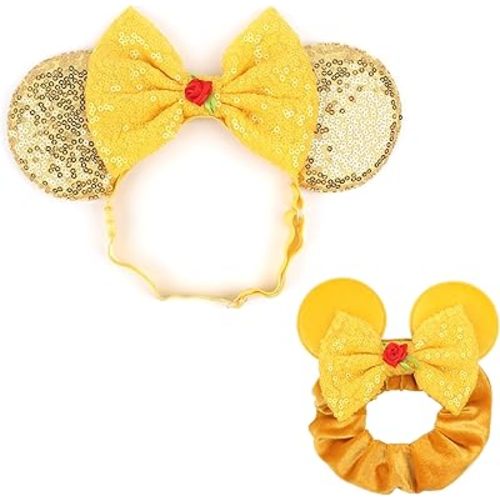 bianbaistar Newborn Bows for Girls Toddler Hair Bows Elastic Adjustable Headband Mouse Ears Up Scrunchies Essencial Accessories for Trip Headwear for Women (Rainbowdot)