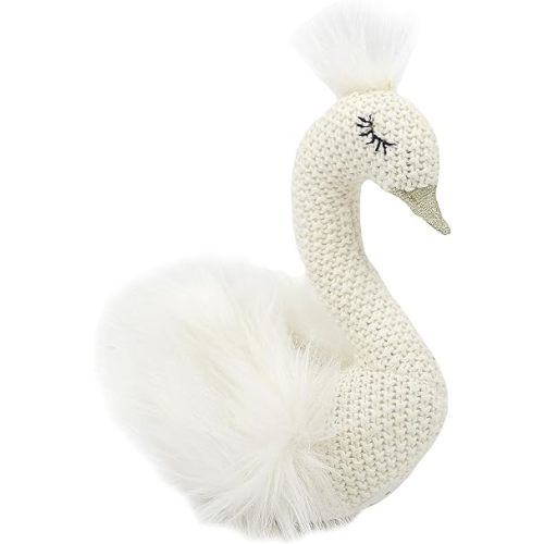 MON AMI Layla The Swan Knitted Plush Toy | 6.5-Inch Crochet Swan Stuffed Animal | Hand-Knitted Soft Toy for All Ages | Elegant Nursery Décor & Gift for Baby Showers
