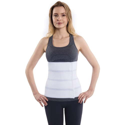 NYOrtho Abdominal Binder Compression Wrap Lower Waist & Belly Support Band, 30” to 45” Waist 4 Panel 12” High