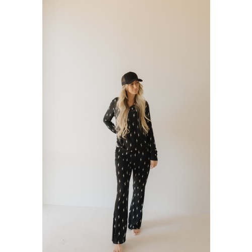 Women's Bamboo Pajama | Midnight Lightning Bolt || MATCHING KIDS
