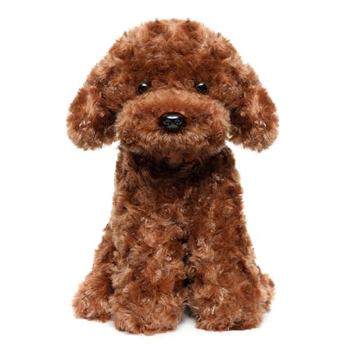 Adorable Labradoodle Plush Toy Fluffy Red Brown Poodle Stuffed Animal Dog Puppy, 12.6" - Perfect for Kids, Babies, Birthday, Nursery