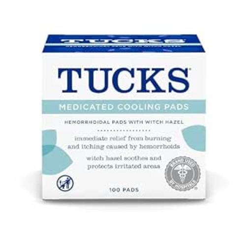 TUCKS Medicated Cooling Pads, Witch Hazel Hemorrhoid Treatment, 100 Count