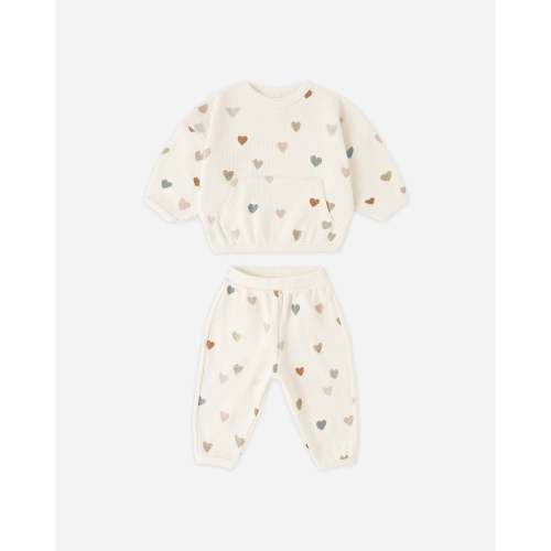 Waffle Sweater Set Confetti Hearts